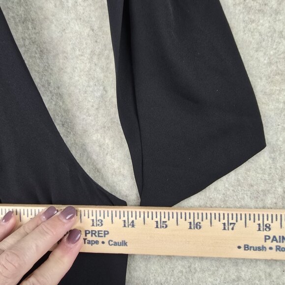 Black Halter Neck Pleated Dress With Bow Detail & Side Zipper - Picture 9 of 9